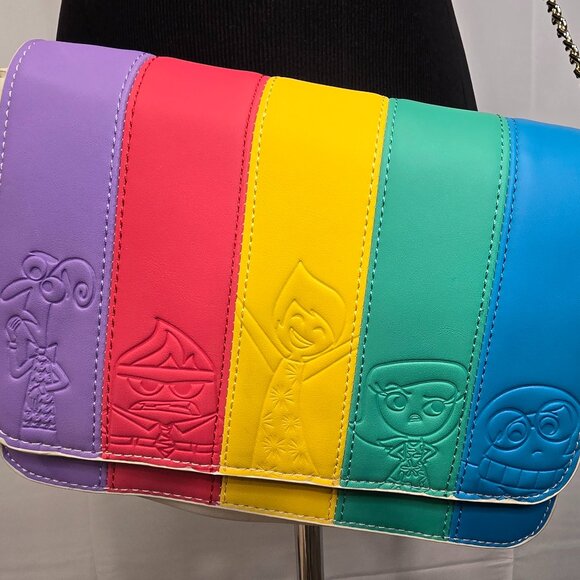 Loungefly Pixar Inside Out Crossbody Satchel Purse Rainbow - Picture 2 of 12